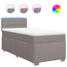 Boxspring met matras stof taupe 100x200 cm