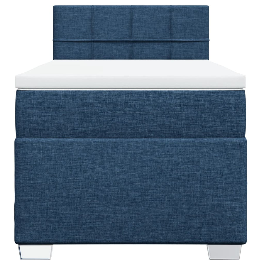 Boxspring met matras stof blauw 100x200 cm