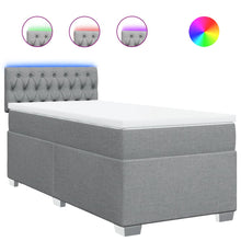 Boxspring met matras stof lichtgrijs 100x200 cm