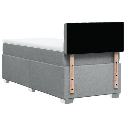 Boxspring met matras stof lichtgrijs 100x200 cm