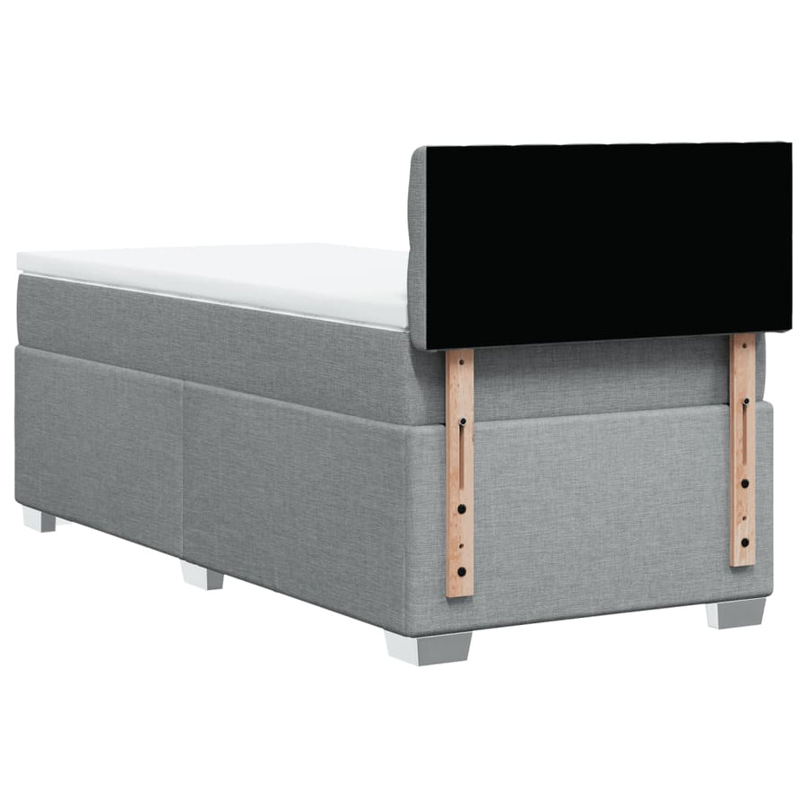 Boxspring met matras stof lichtgrijs 100x200 cm