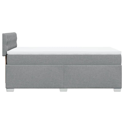 Boxspring met matras stof lichtgrijs 100x200 cm