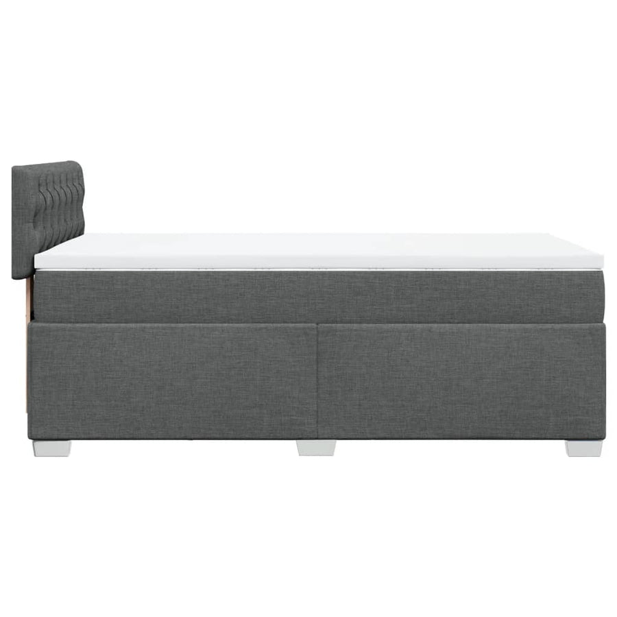 Boxspring met matras stof donkergrijs 100x200 cm