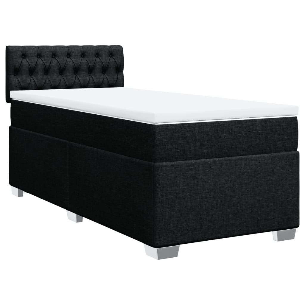 Boxspring met matras stof zwart 100x200 cm