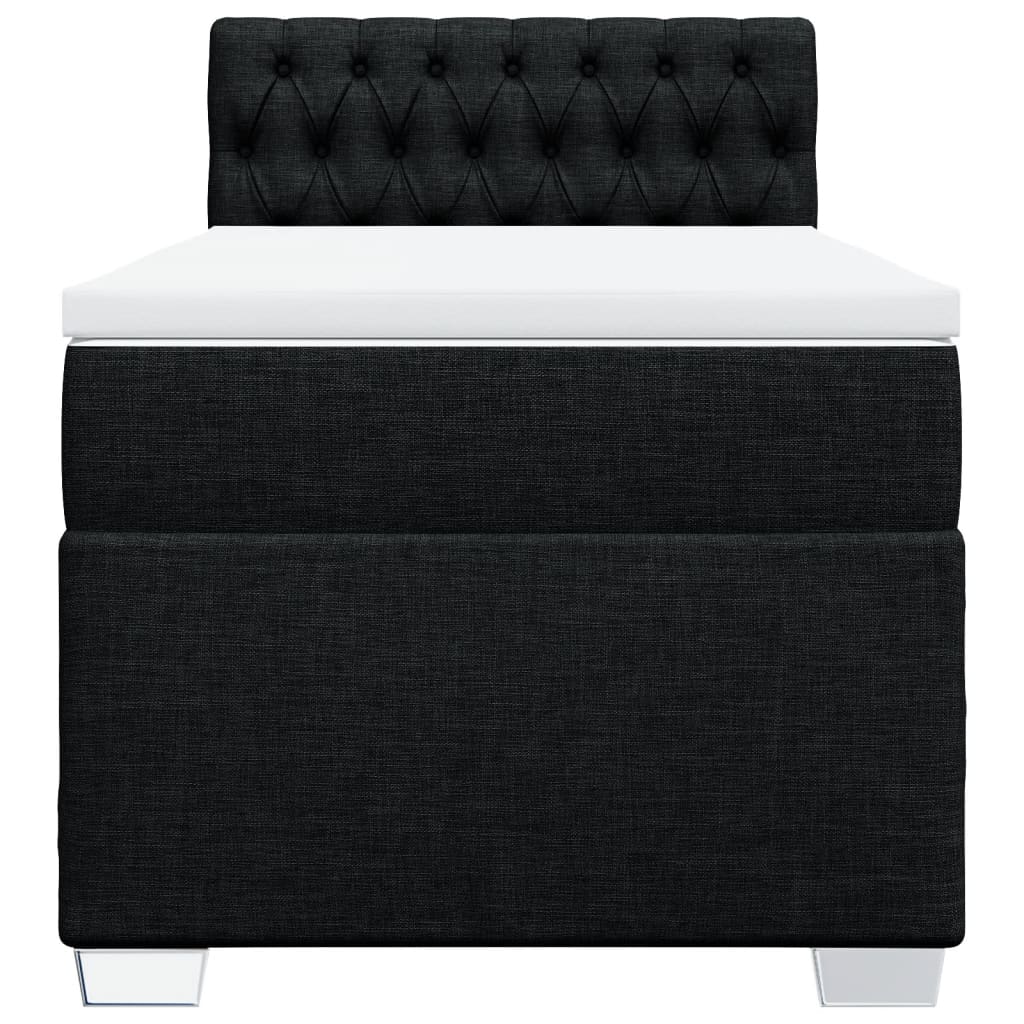 Boxspring met matras stof zwart 100x200 cm