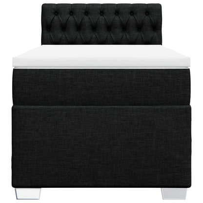 Boxspring met matras stof zwart 100x200 cm