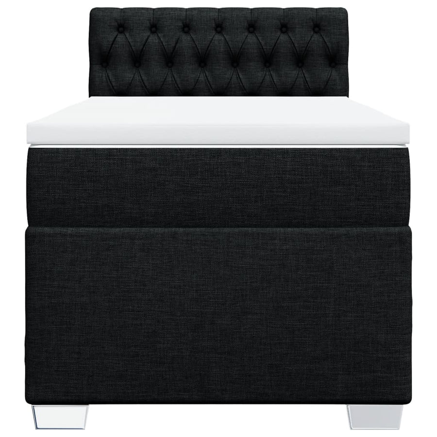 Boxspring met matras stof zwart 100x200 cm
