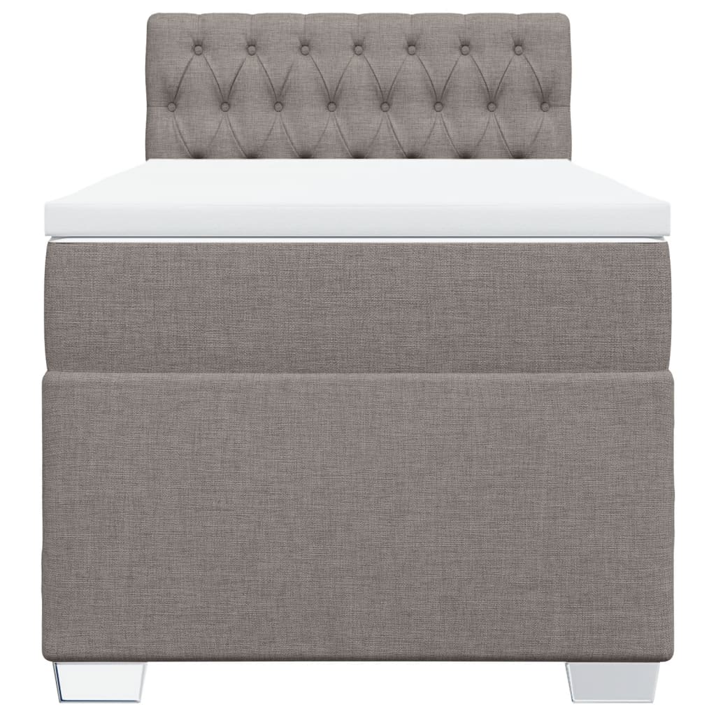 Boxspring met matras stof taupe 100x200 cm