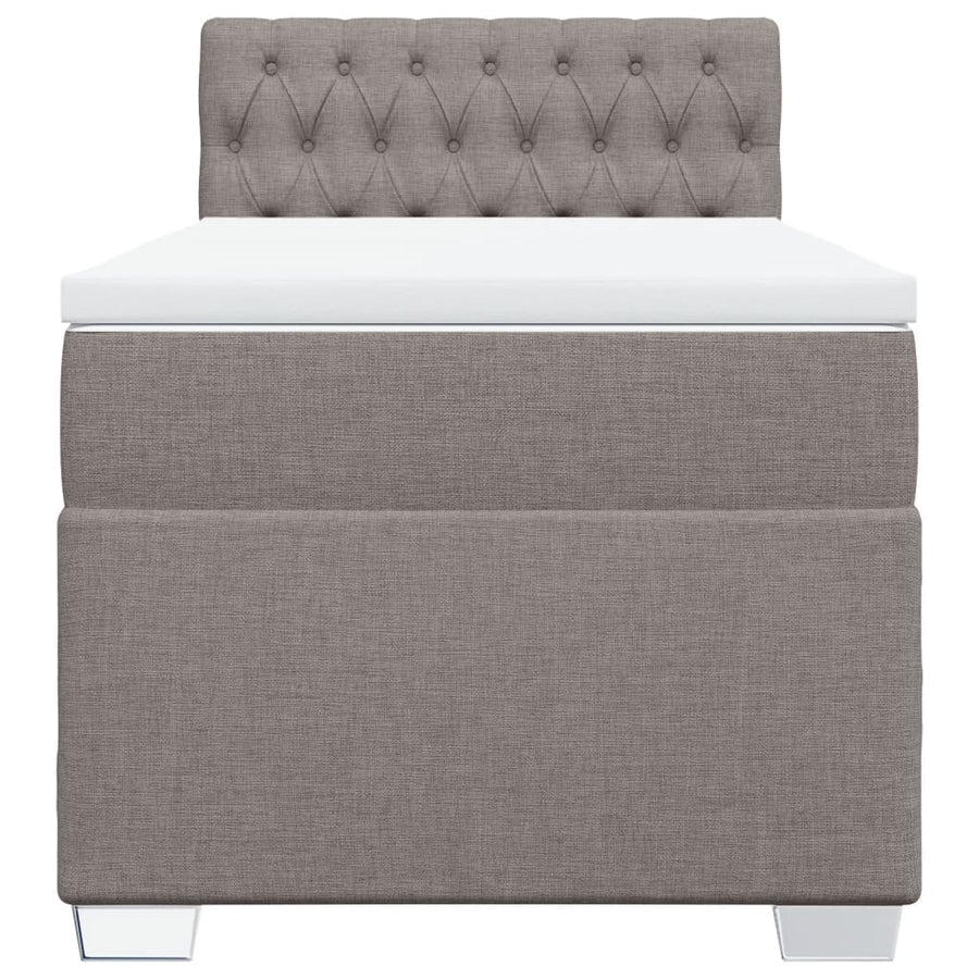 Boxspring met matras stof taupe 100x200 cm