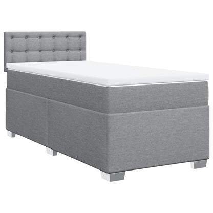 Boxspring met matras stof lichtgrijs 100x200 cm