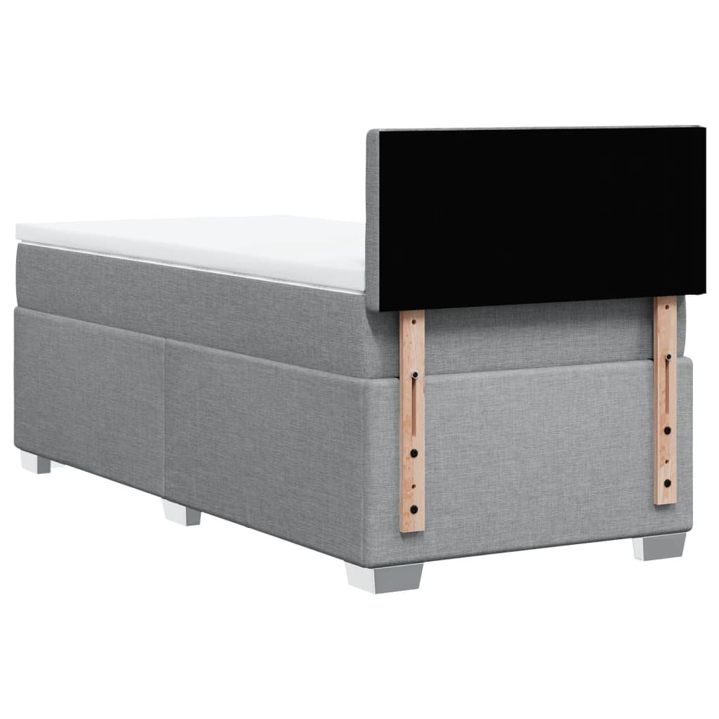 Boxspring met matras stof lichtgrijs 100x200 cm