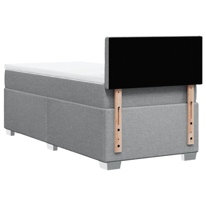 Boxspring met matras stof lichtgrijs 100x200 cm