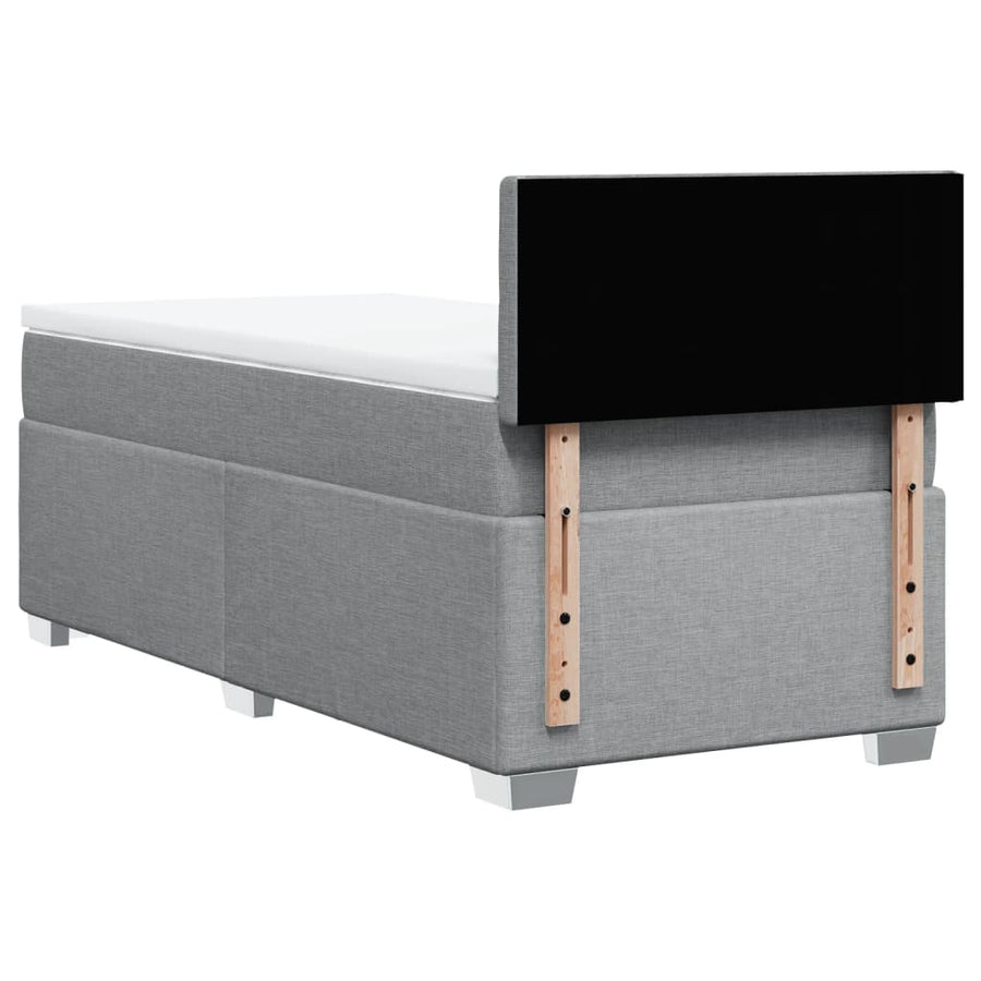 Boxspring met matras stof lichtgrijs 100x200 cm