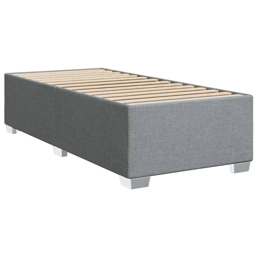 Boxspring met matras stof lichtgrijs 100x200 cm