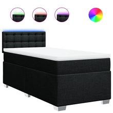 Boxspring met matras stof zwart 100x200 cm