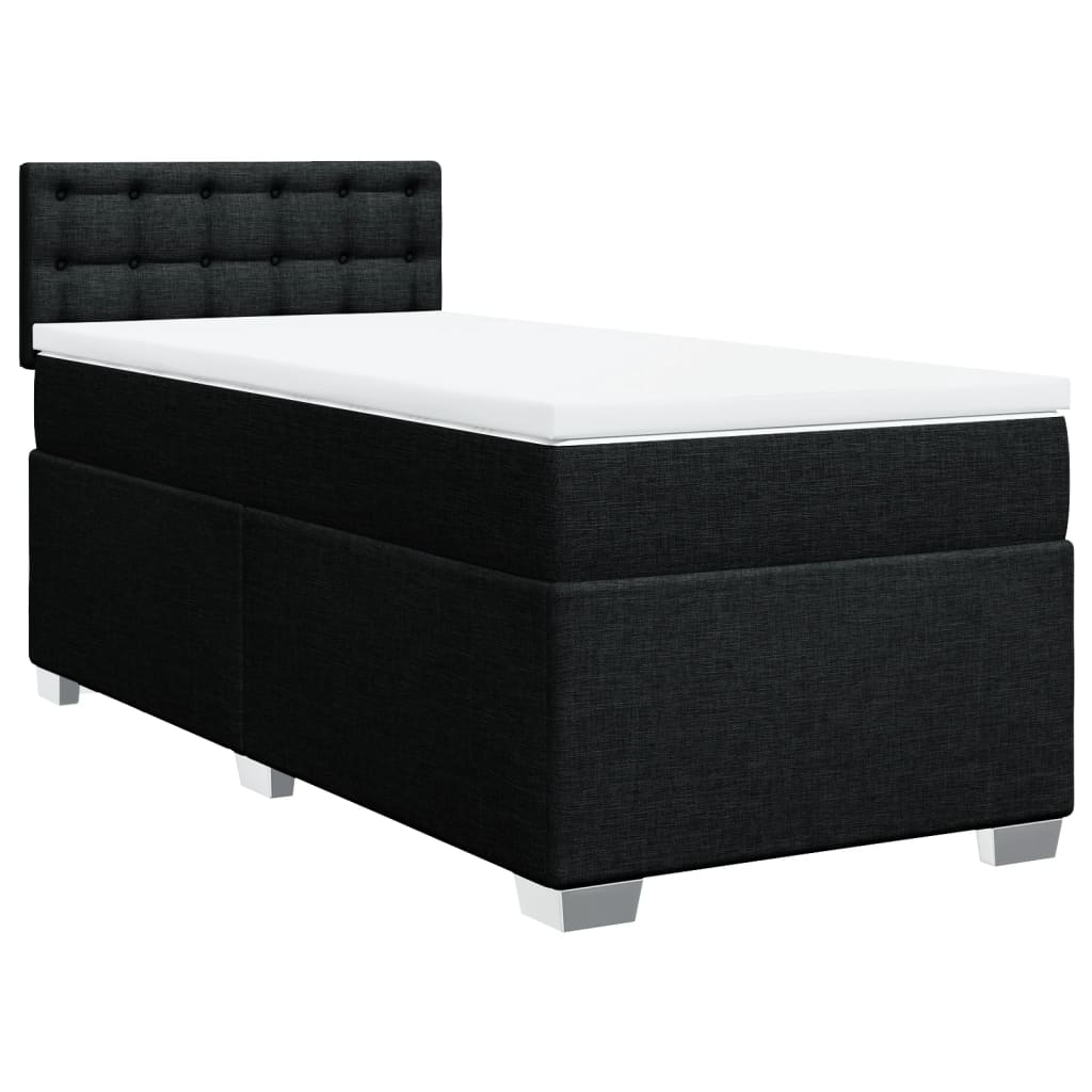 Boxspring met matras stof zwart 100x200 cm