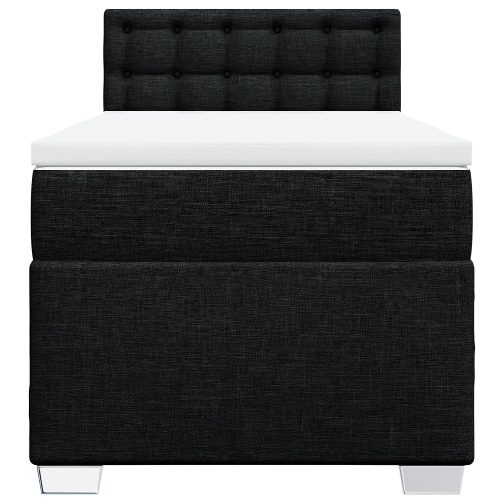 Boxspring met matras stof zwart 100x200 cm