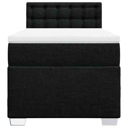 Boxspring met matras stof zwart 100x200 cm