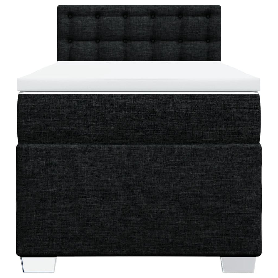 Boxspring met matras stof zwart 100x200 cm