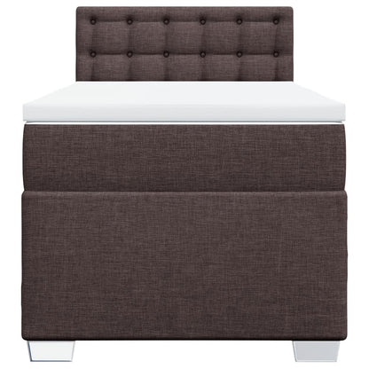 Boxspring met matras stof donkerbruin 100x200 cm