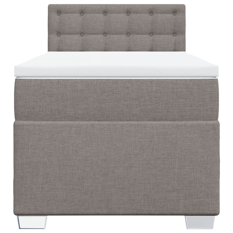 Boxspring met matras stof taupe 100x200 cm