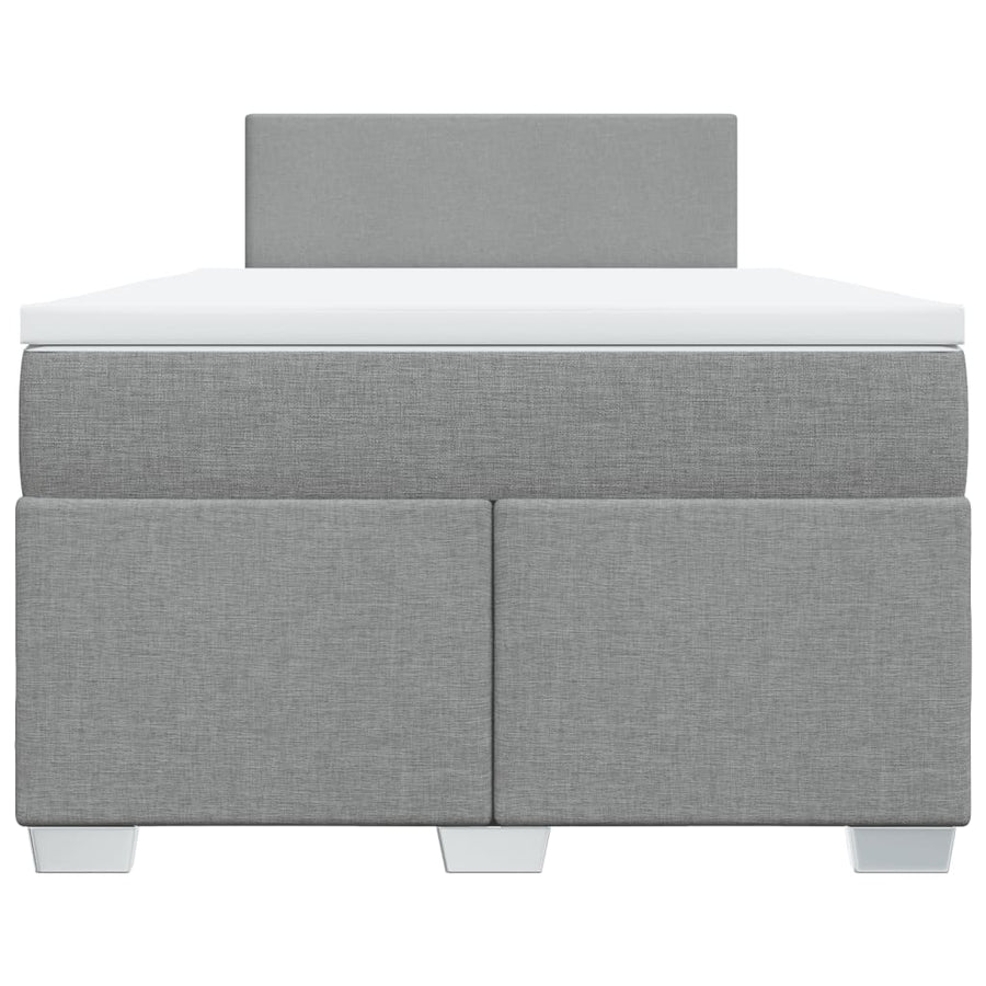 Boxspring met matras stof lichtgrijs 120x190 cm