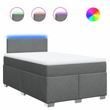 Boxspring met matras stof donkergrijs 120x190 cm