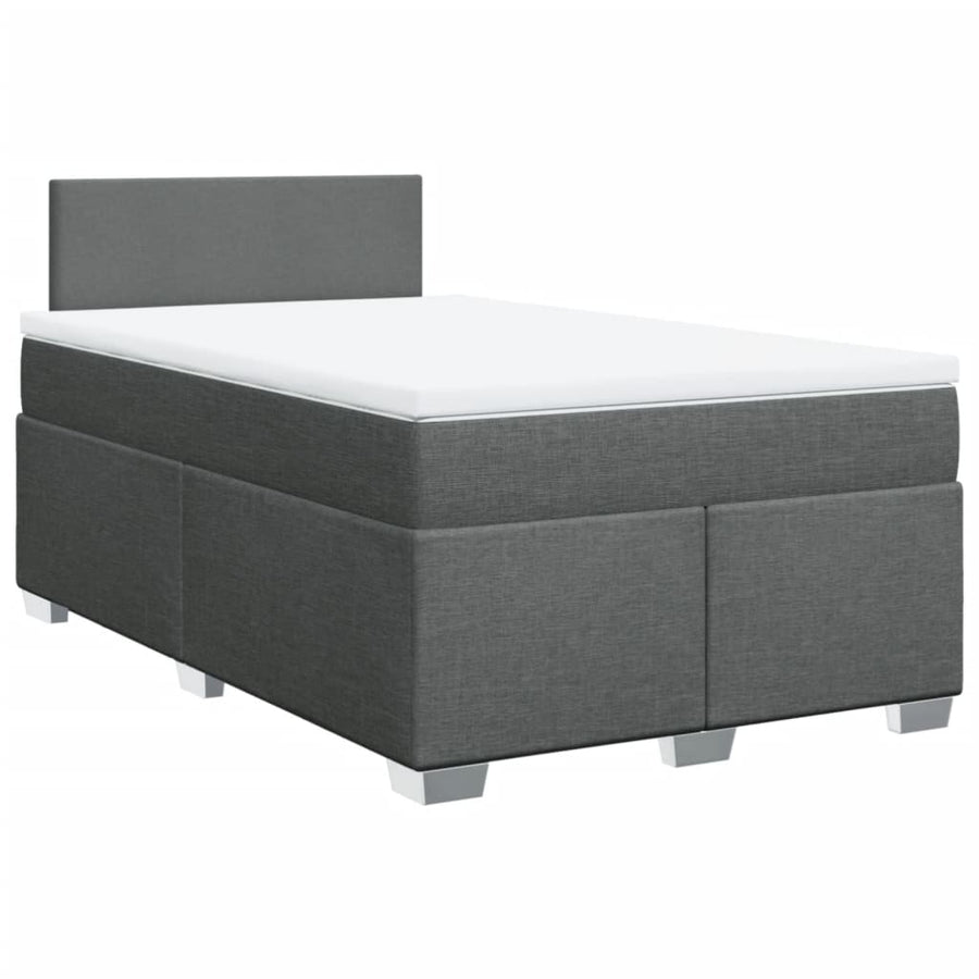 Boxspring met matras stof donkergrijs 120x190 cm