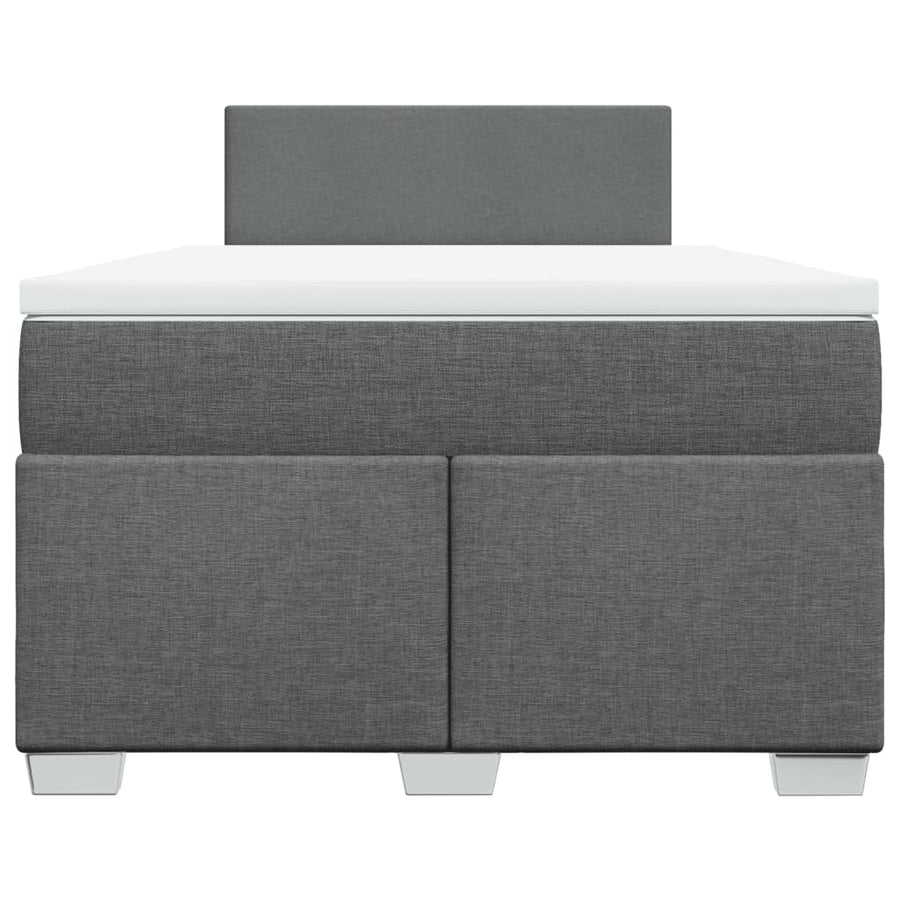 Boxspring met matras stof donkergrijs 120x190 cm