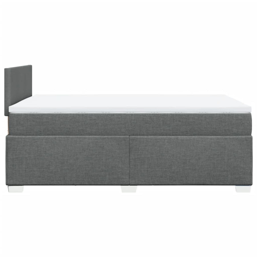 Boxspring met matras stof donkergrijs 120x190 cm