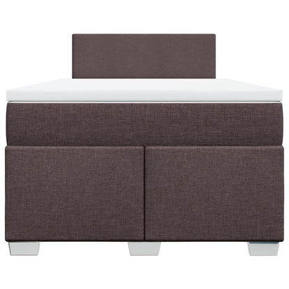 Boxspring met matras stof donkerbruin 120x190 cm
