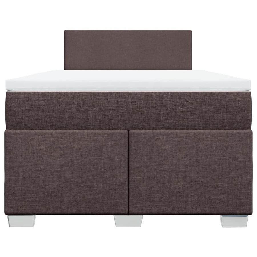 Boxspring met matras stof donkerbruin 120x190 cm