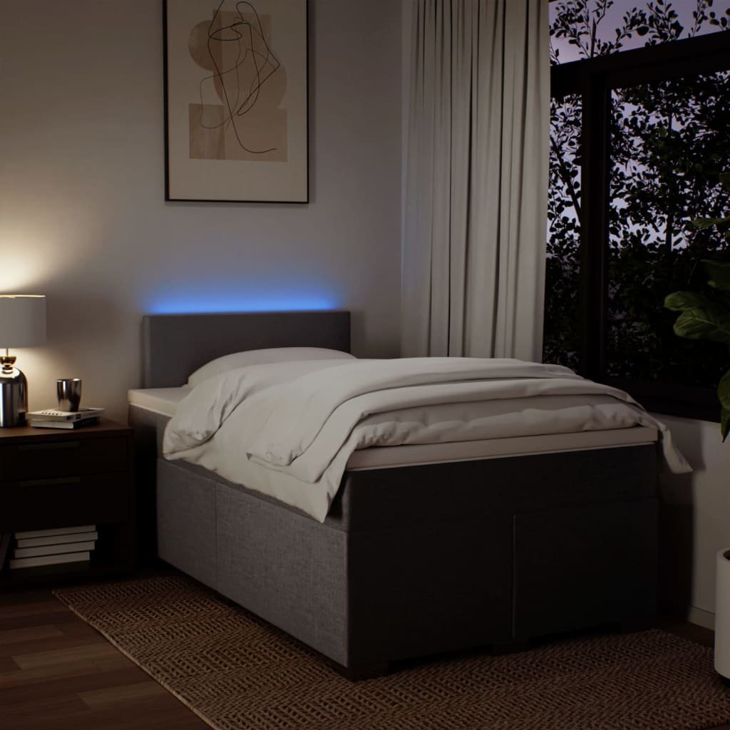 Boxspring met matras stof taupe 120x190 cm