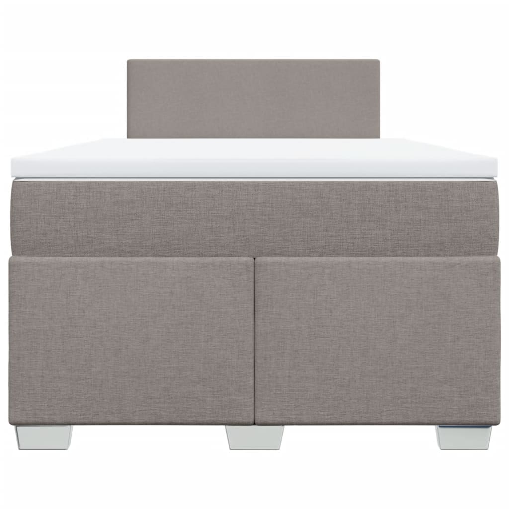 Boxspring met matras stof taupe 120x190 cm