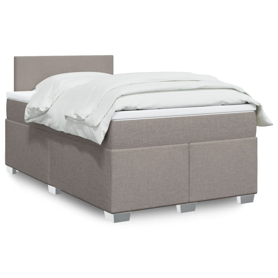 Boxspring met matras stof taupe 120x190 cm
