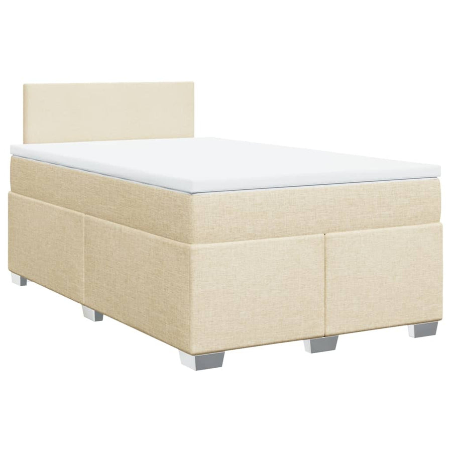 Boxspring met matras stof crèmekleurig 120x190 cm