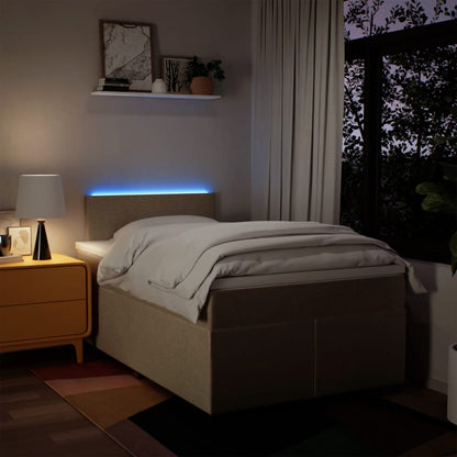 Boxspring met matras stof crèmekleurig 120x190 cm