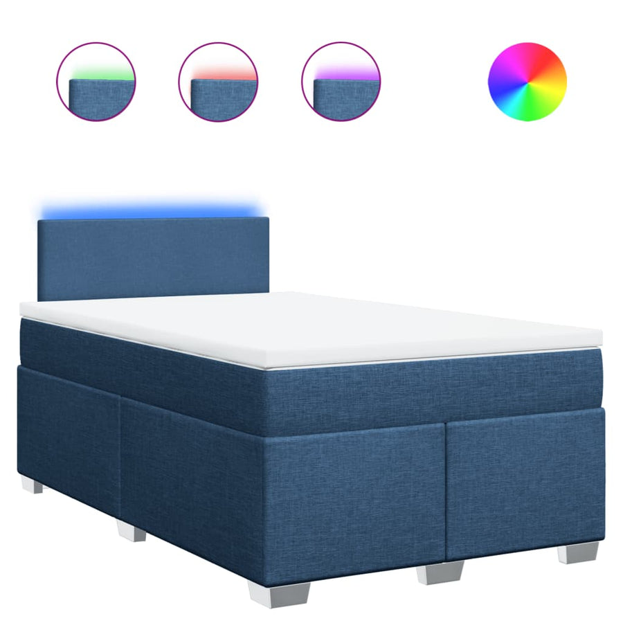 Boxspring Met Matras Stof 120 x 190 cm Blauw