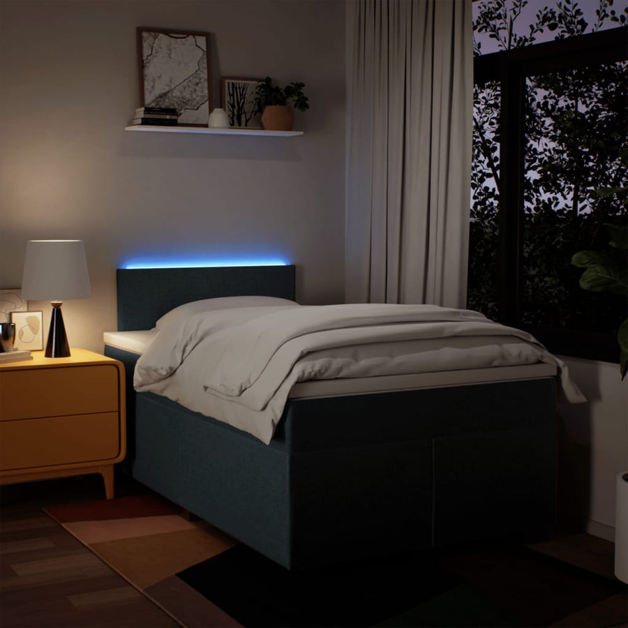 Boxspring Met Matras Stof 120 x 190 cm Blauw