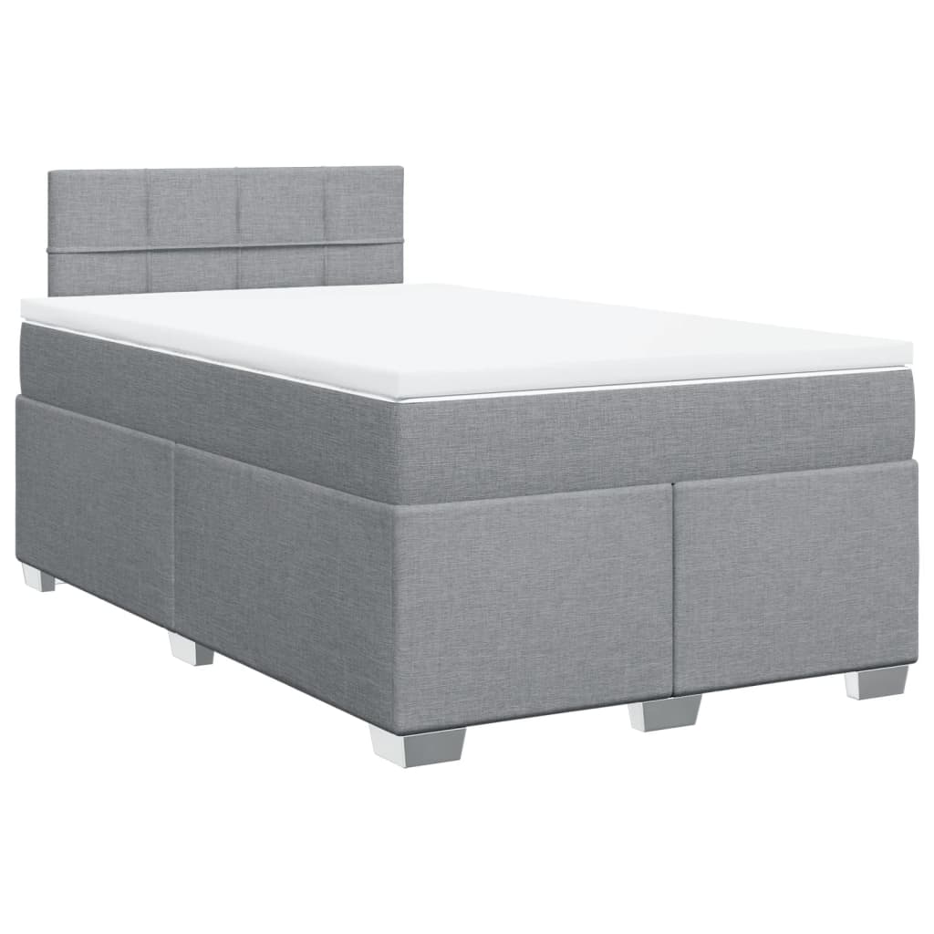 Boxspring met matras stof lichtgrijs 120x190 cm