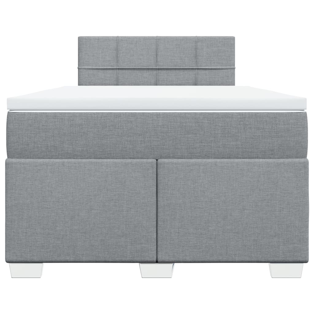 Boxspring met matras stof lichtgrijs 120x190 cm