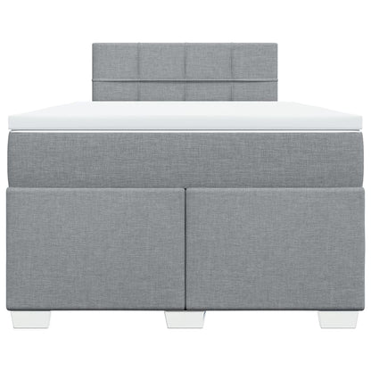 Boxspring met matras stof lichtgrijs 120x190 cm