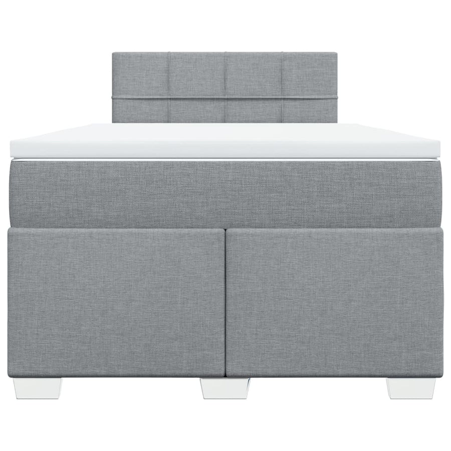 Boxspring met matras stof lichtgrijs 120x190 cm