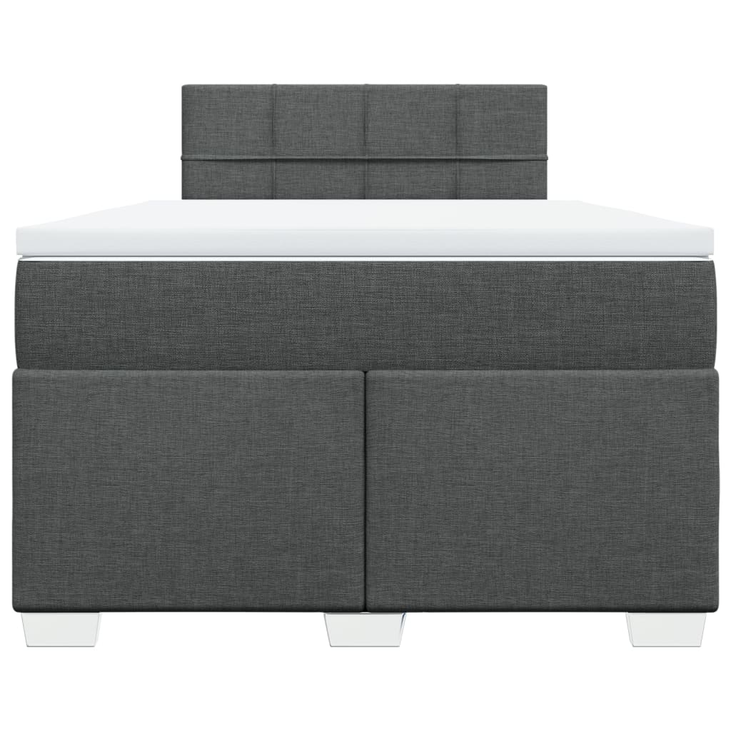 Boxspring met matras stof donkergrijs 120x190 cm