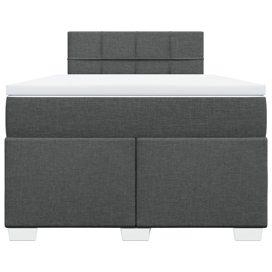 Boxspring met matras stof donkergrijs 120x190 cm