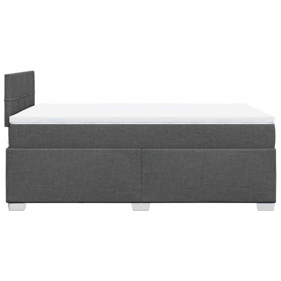 Boxspring met matras stof donkergrijs 120x190 cm