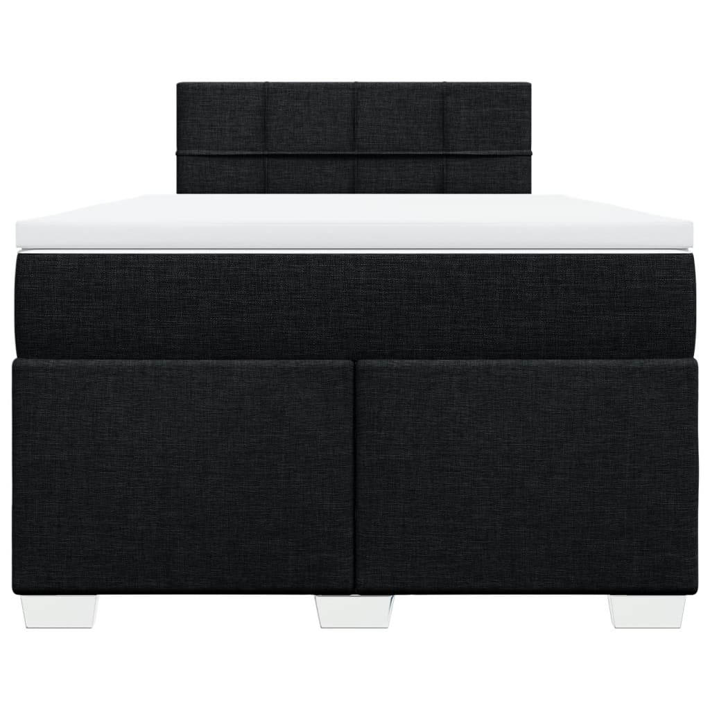 Boxspring met matras stof zwart 120x190 cm
