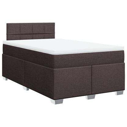 Boxspring met matras stof donkerbruin 120x190 cm