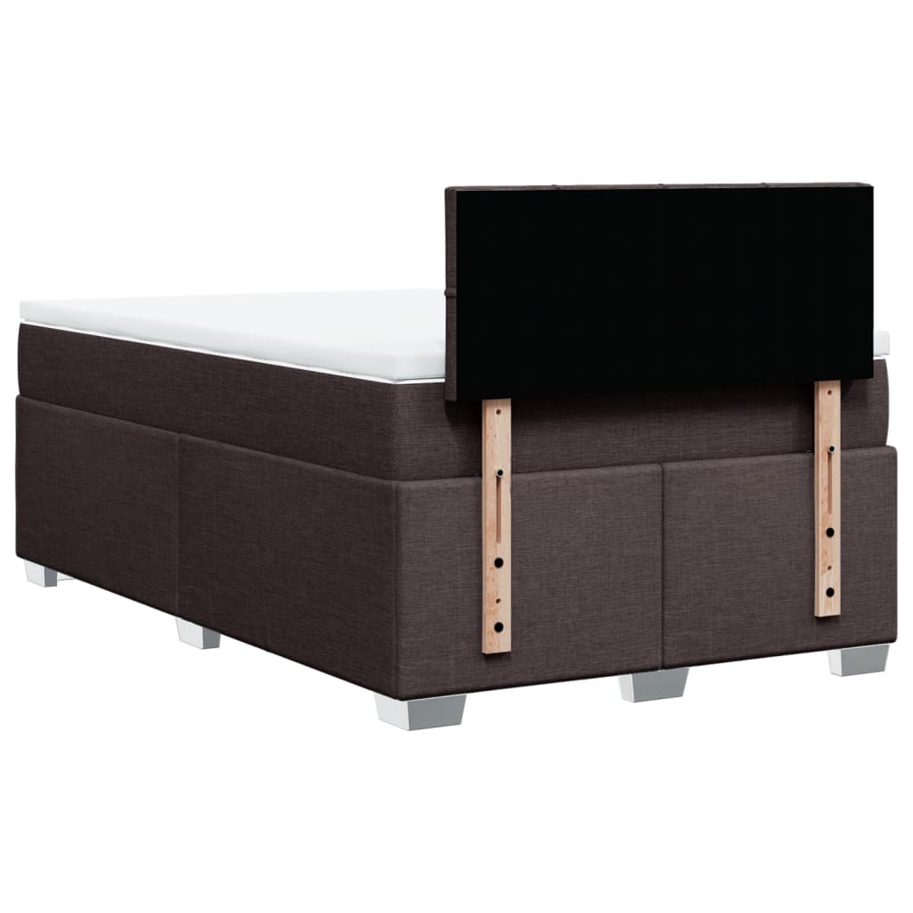 Boxspring met matras stof donkerbruin 120x190 cm