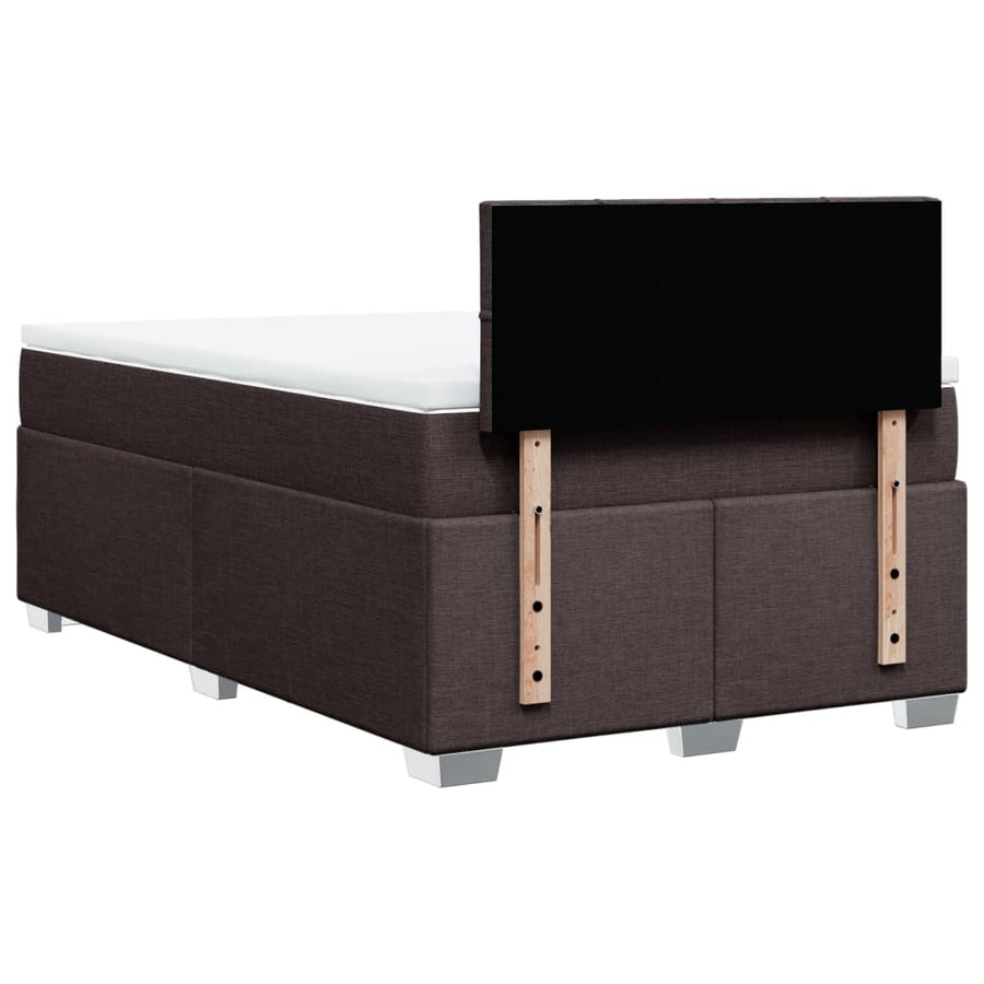 Boxspring met matras stof donkerbruin 120x190 cm